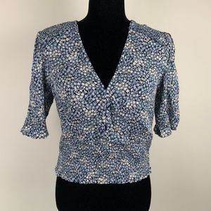 Abercrombie & Fitch Floral Smock Crop Top Blouse size Small NWT